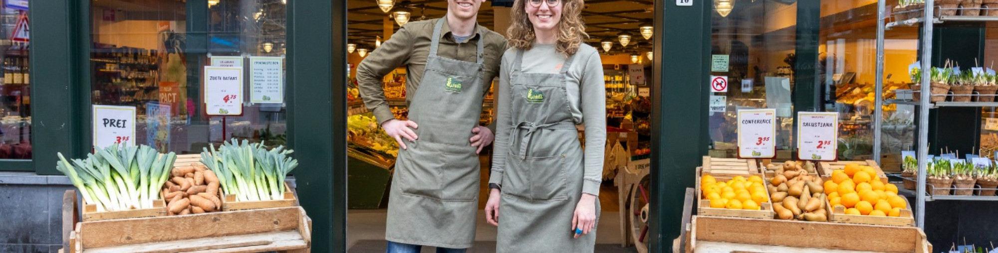 Jonge winkeliersbijeenkomst bio winkel